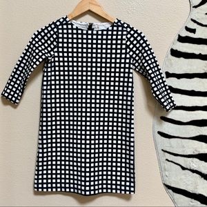 CREWCUTS DRESS in black and white check LS size 8